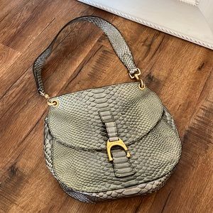 Vintage Dooney& Bourke Light Green Reptile patterned shoulder purse